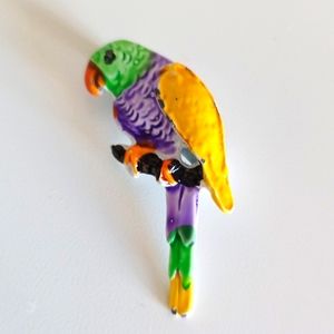 Vintage Colorful Parrot Pin Brooch